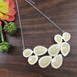 Pale Yellow Faux- Stone Statement Necklace